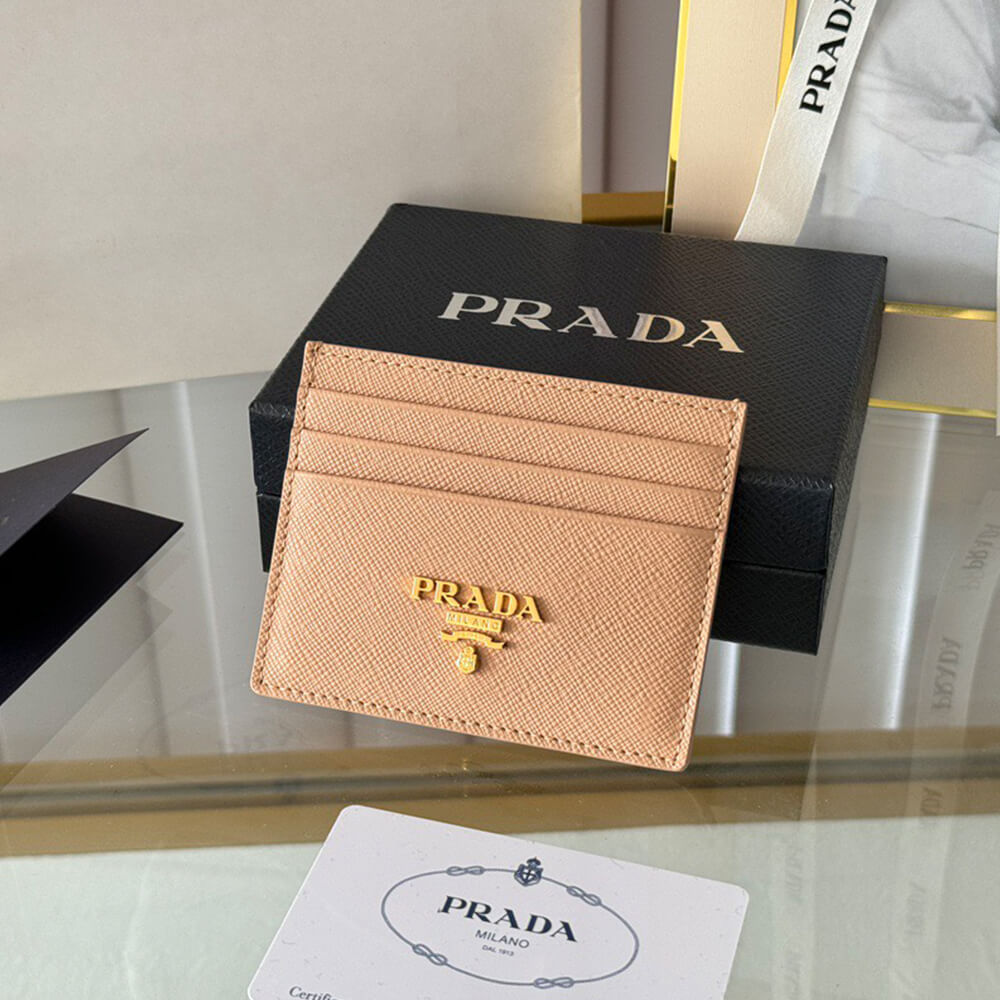 Pra*a Saffiano Leather Card Holder