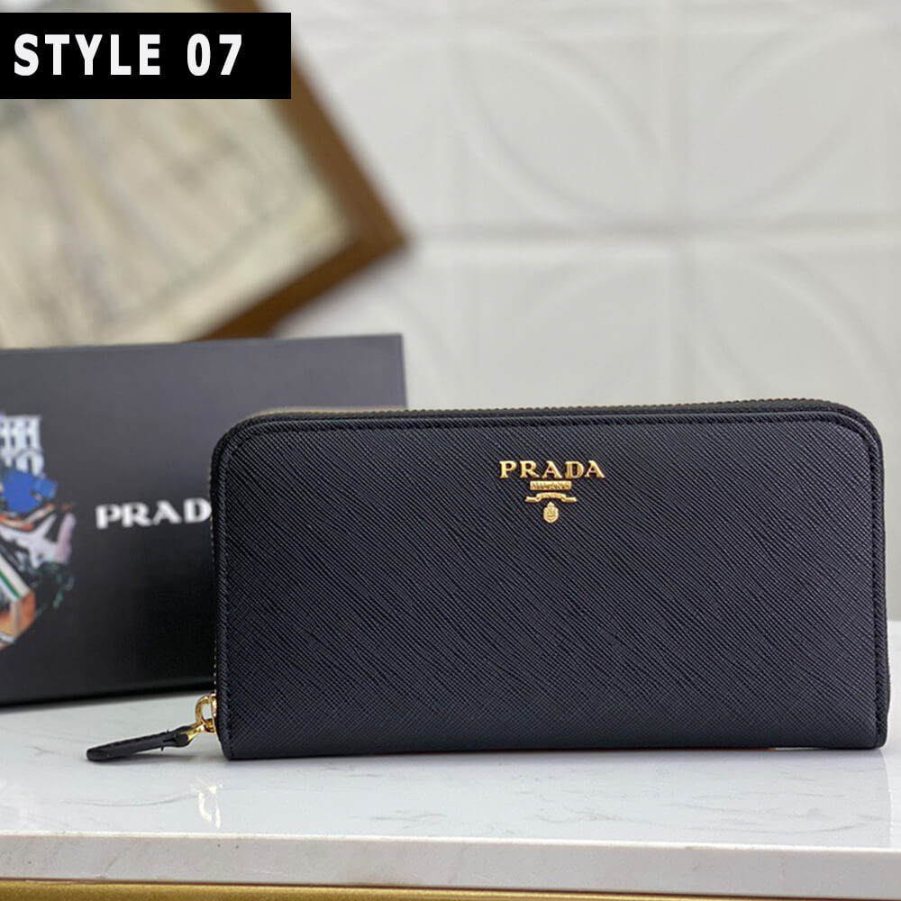 Pra*a Large Saffiano Leather Wallet