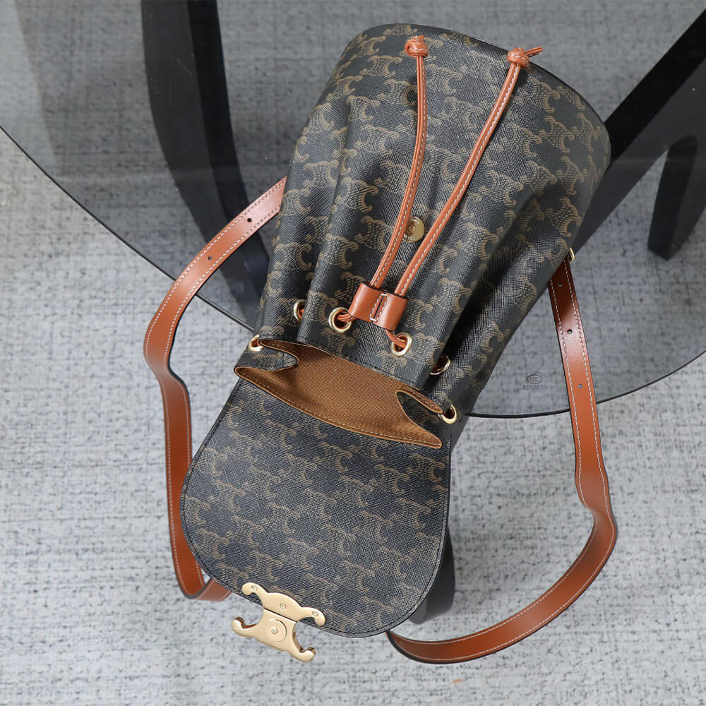 BACKPACK Ce1i*e BONNIE IN Triomphe Canvas and calfskin