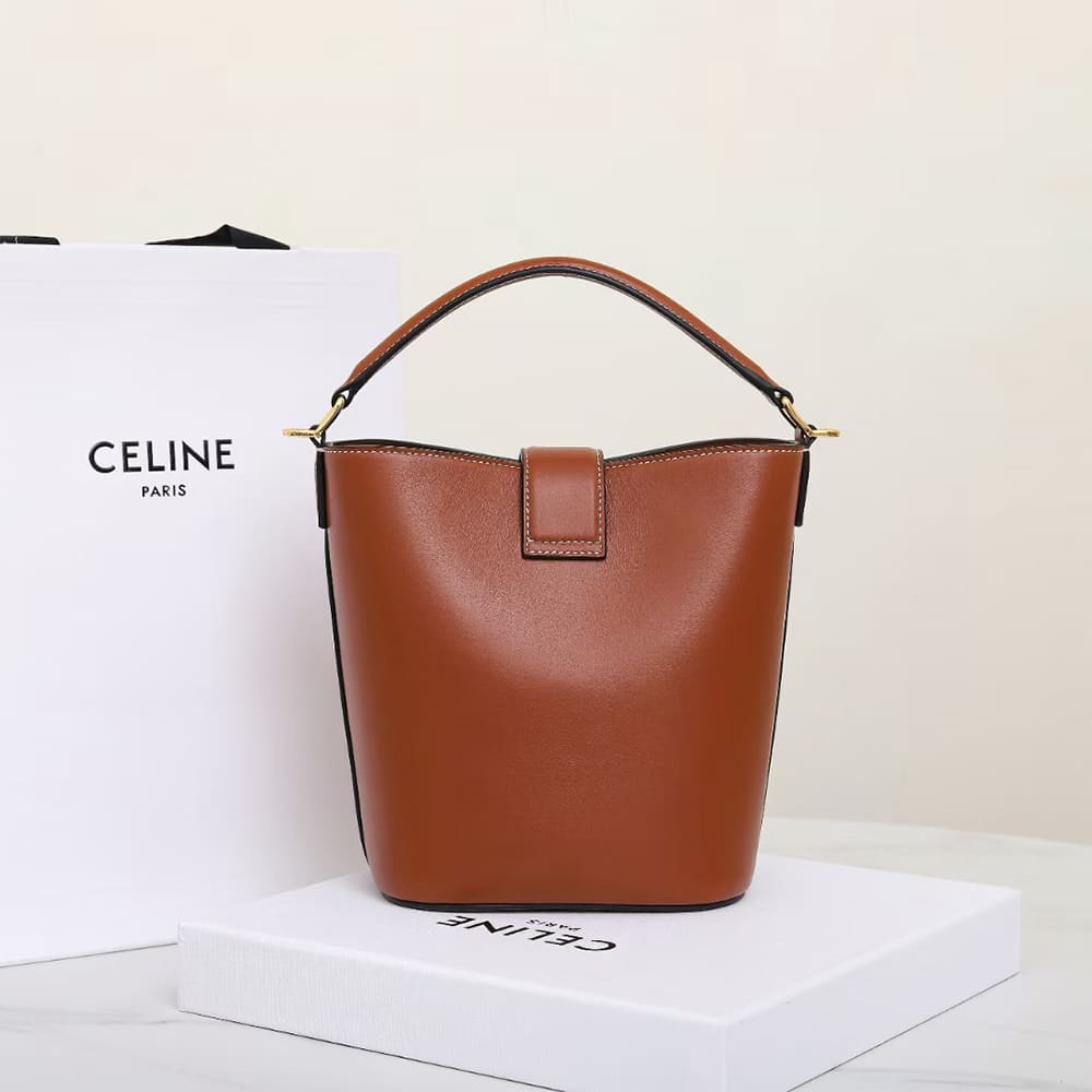 Ce1i*e SMALL BUCKET L0visE IN SMOOTH CALFSKIN(HIGH-END GRADE)