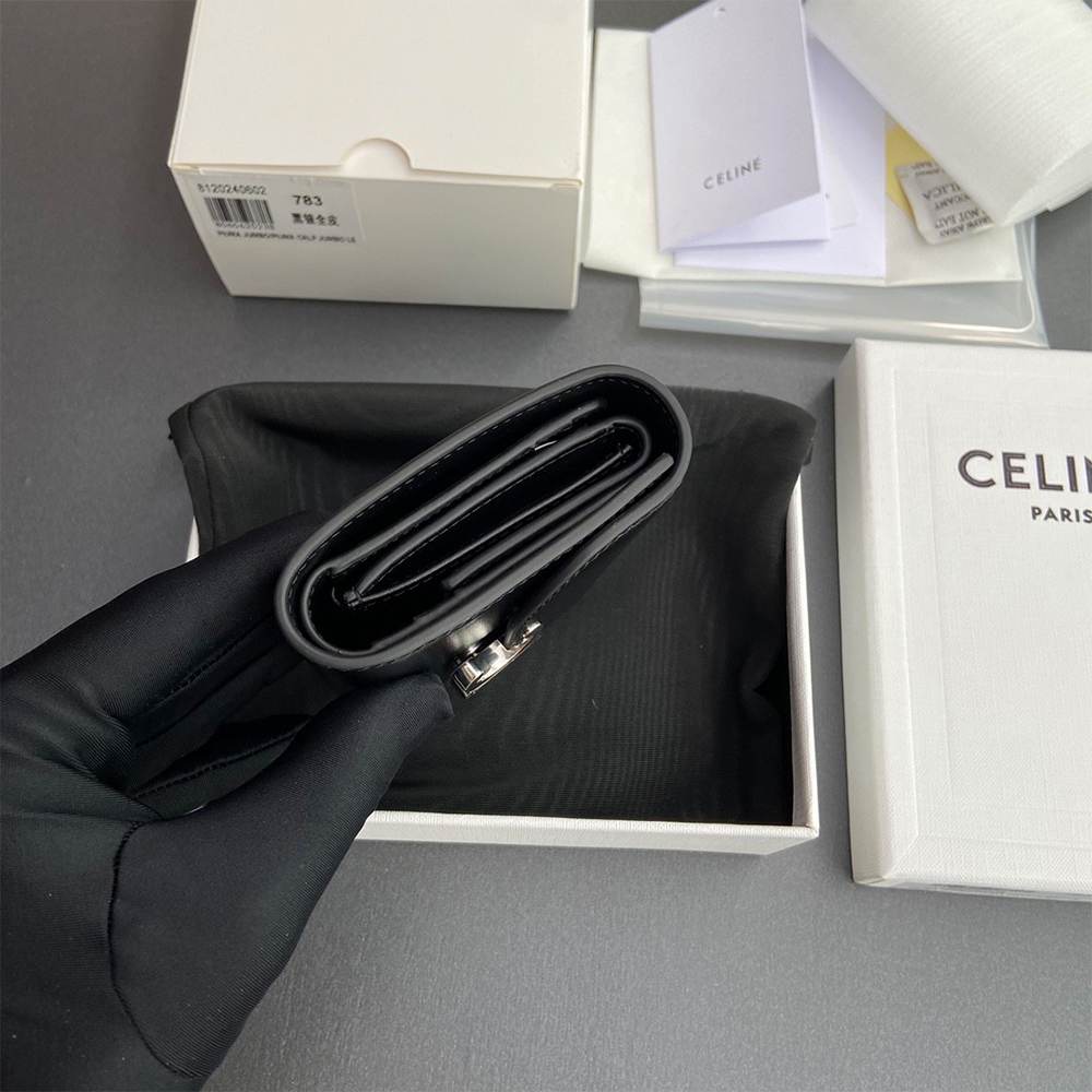 Ce1i*e Small Flap Wallet TRIOMPHE IN Shiny calfskin(HIGH-END GRADE)