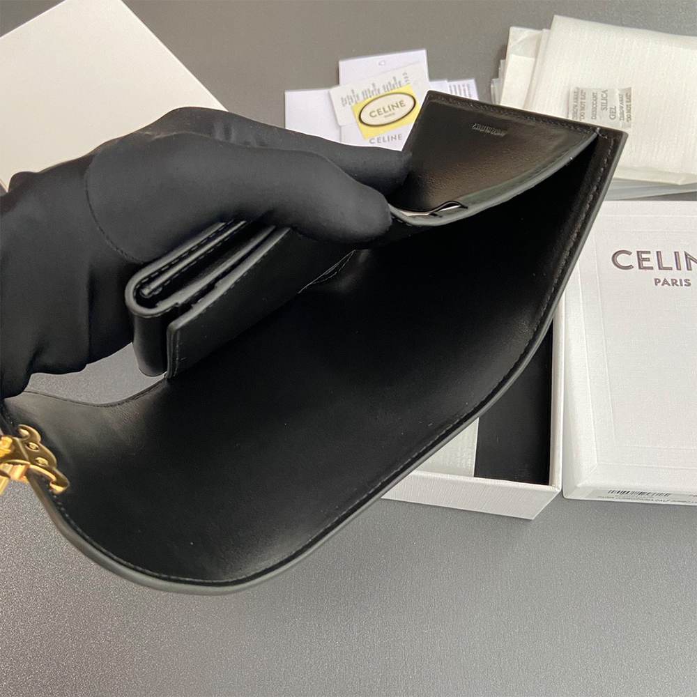 Ce1i*e Small Flap Wallet TRIOMPHE IN Shiny calfskin(HIGH-END GRADE)