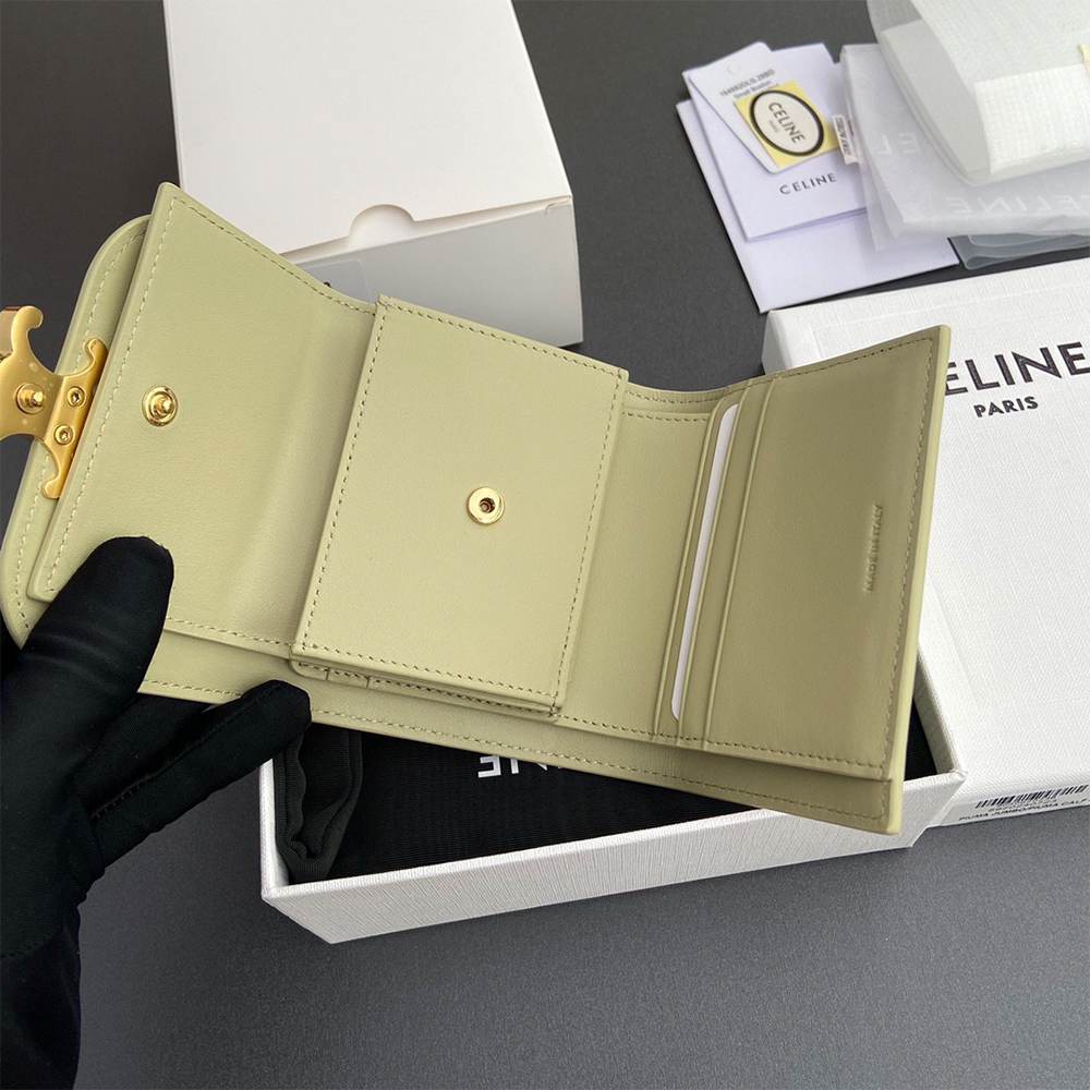 Ce1i*e Small Flap Wallet TRIOMPHE IN Shiny calfskin(HIGH-END GRADE)