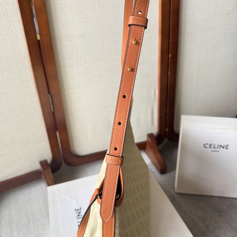 Ce1i*e SOFT SHOPPER BAG IN TRIOMPHE CANVAS AND CALFSKIN(HIGH-END GRADE)